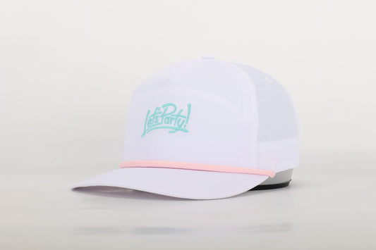 Let's Party! Beach Rope Hat - White